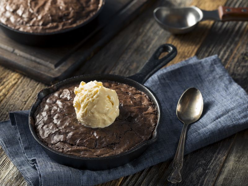Brownie Skillet with Scoop of Ice Cream