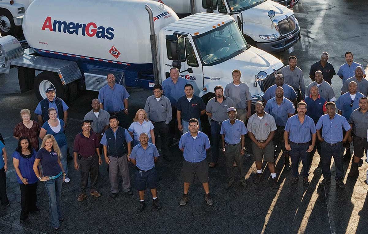 employees in front of AmeriGas Propane truck