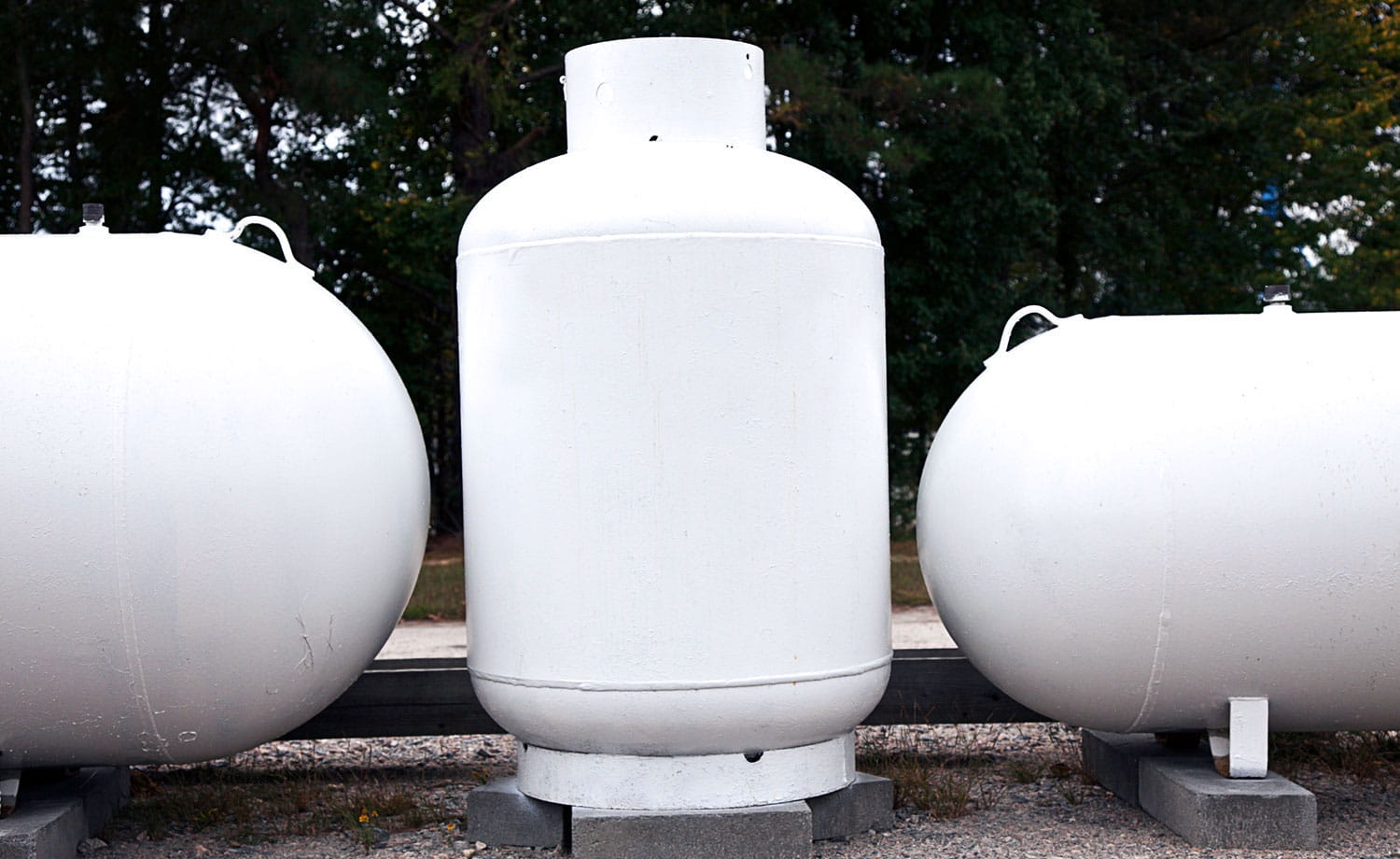 Propane tanks.