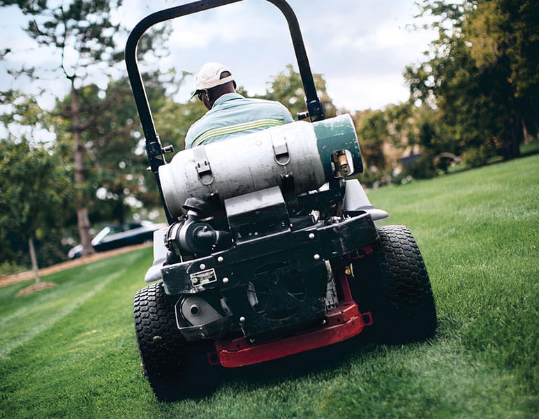 Propane powered riding mower.