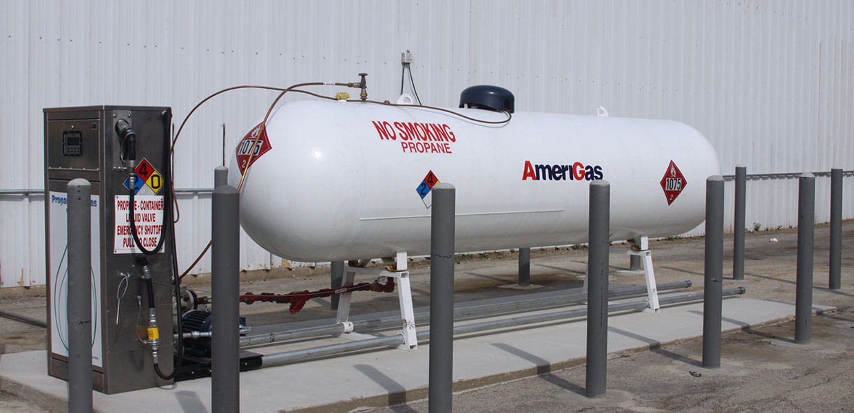 Large propane tank.