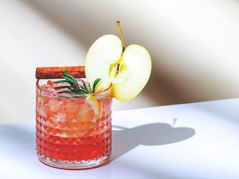 Grilled Apple and Gin Cocktail with Rosemary