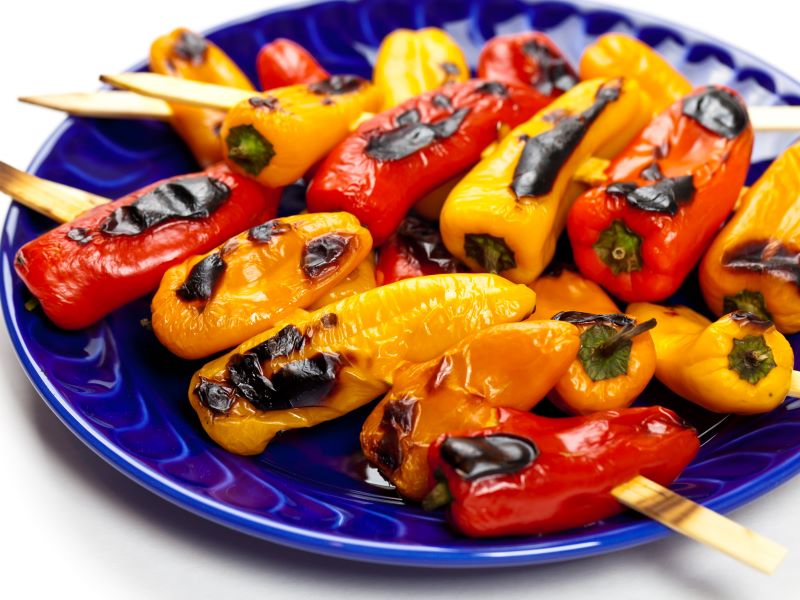 Grilled Mini Sweet Pepper Kabob