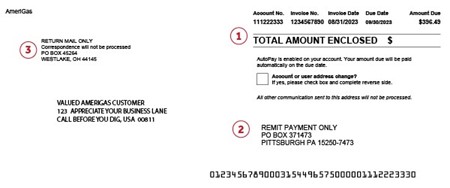 AmeriGas Budget Pay Invoice - Total Amount Closed Example